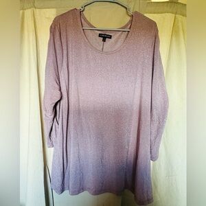 NWOT Lane Bryant Light Pink Shimmering Blouse. Size 22/24